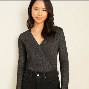 Ann Taylor Shimmer & Sparkle Wrap Sweater